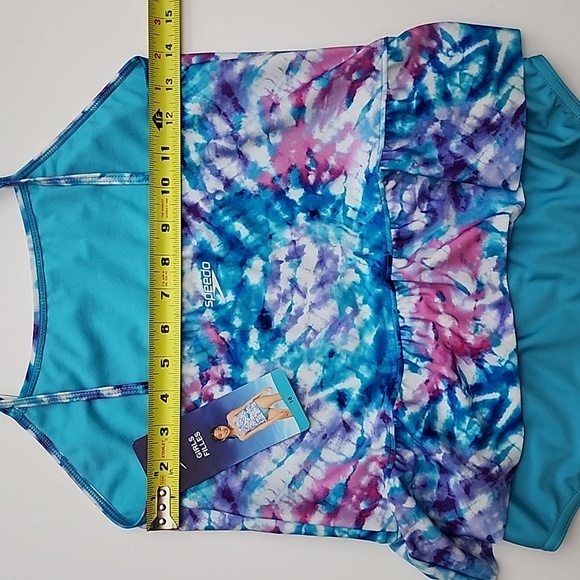Speedo Girls 2-Piece Tankini Swimsuit Blue Purple Size 16 - Picture 10 of 10